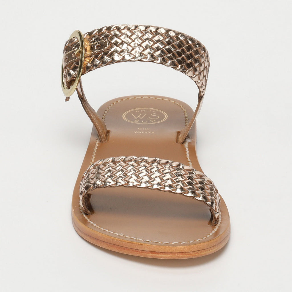 White Sun - Tiffany Sandals - Gold Goat Leather - Gold