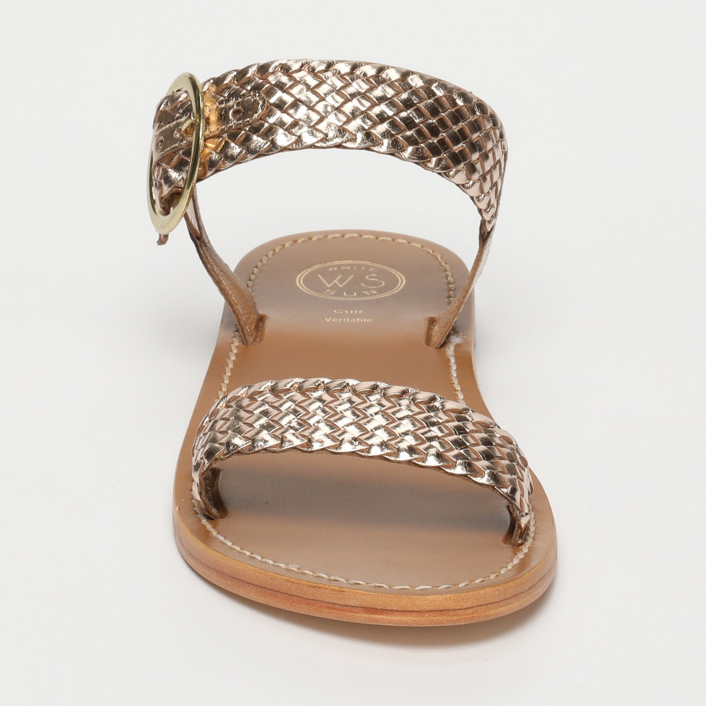 White Sun - Tiffany Sandals - Gold Goat Leather - Gold
