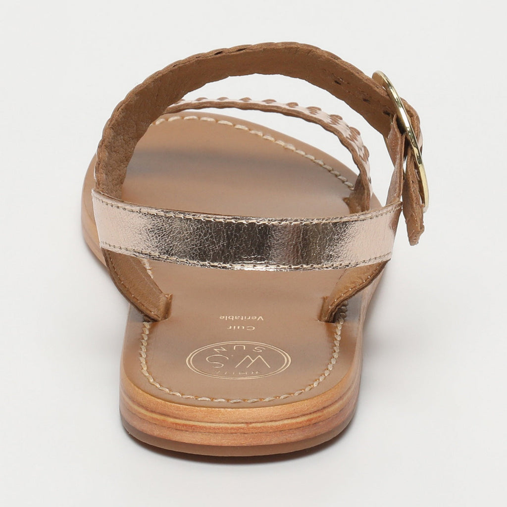 White Sun - Tiffany Sandals - Gold Goat Leather - Gold
