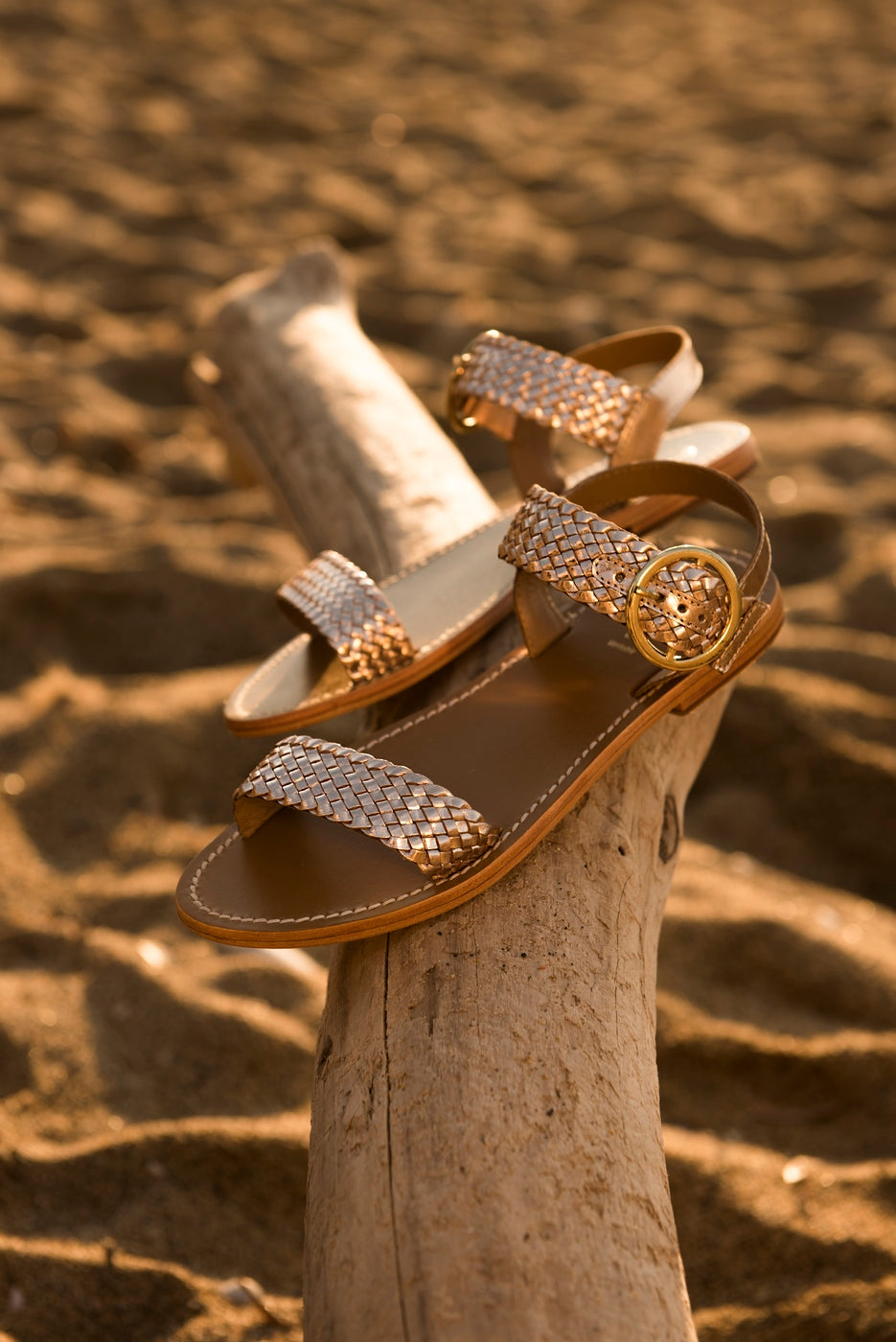White Sun - Tiffany Sandals - Gold Goat Leather - Gold