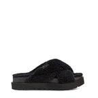 Fuzz Sugar Cross Slide Sandals - Black - Women