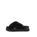 Fuzz Sugar Cross Slide Sandals - Black - Women