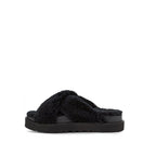Fuzz Sugar Cross Slide Sandals - Black - Women