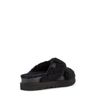 Fuzz Sugar Cross Slide Sandals - Black - Women