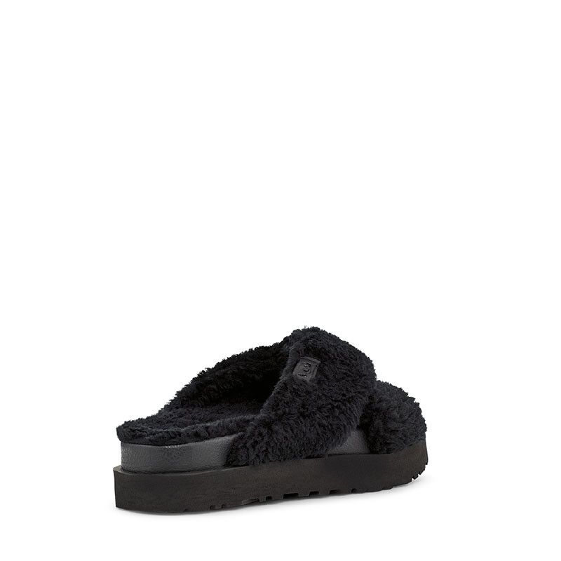 Fuzz Sugar Cross Slide Sandals - Black - Women