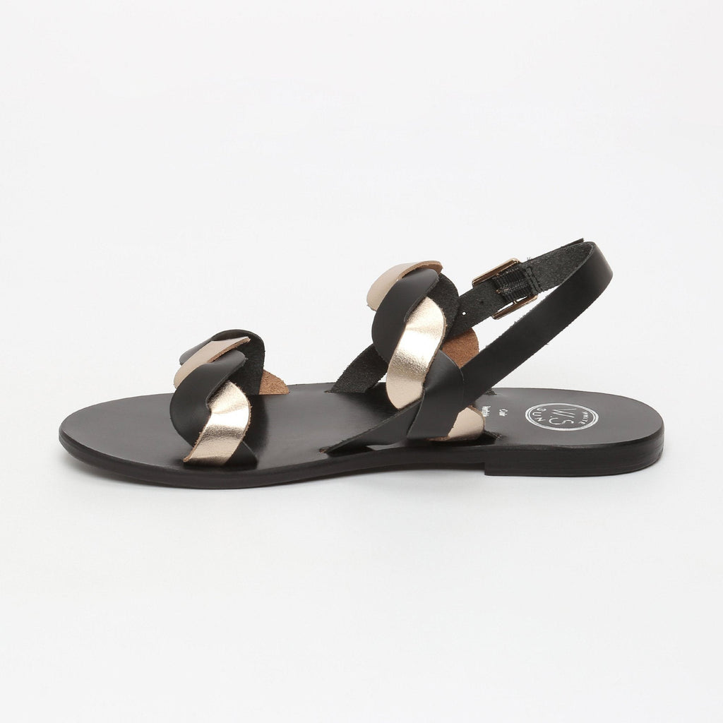 White Sun - Guaruja Sandals - Black And Gold - Women