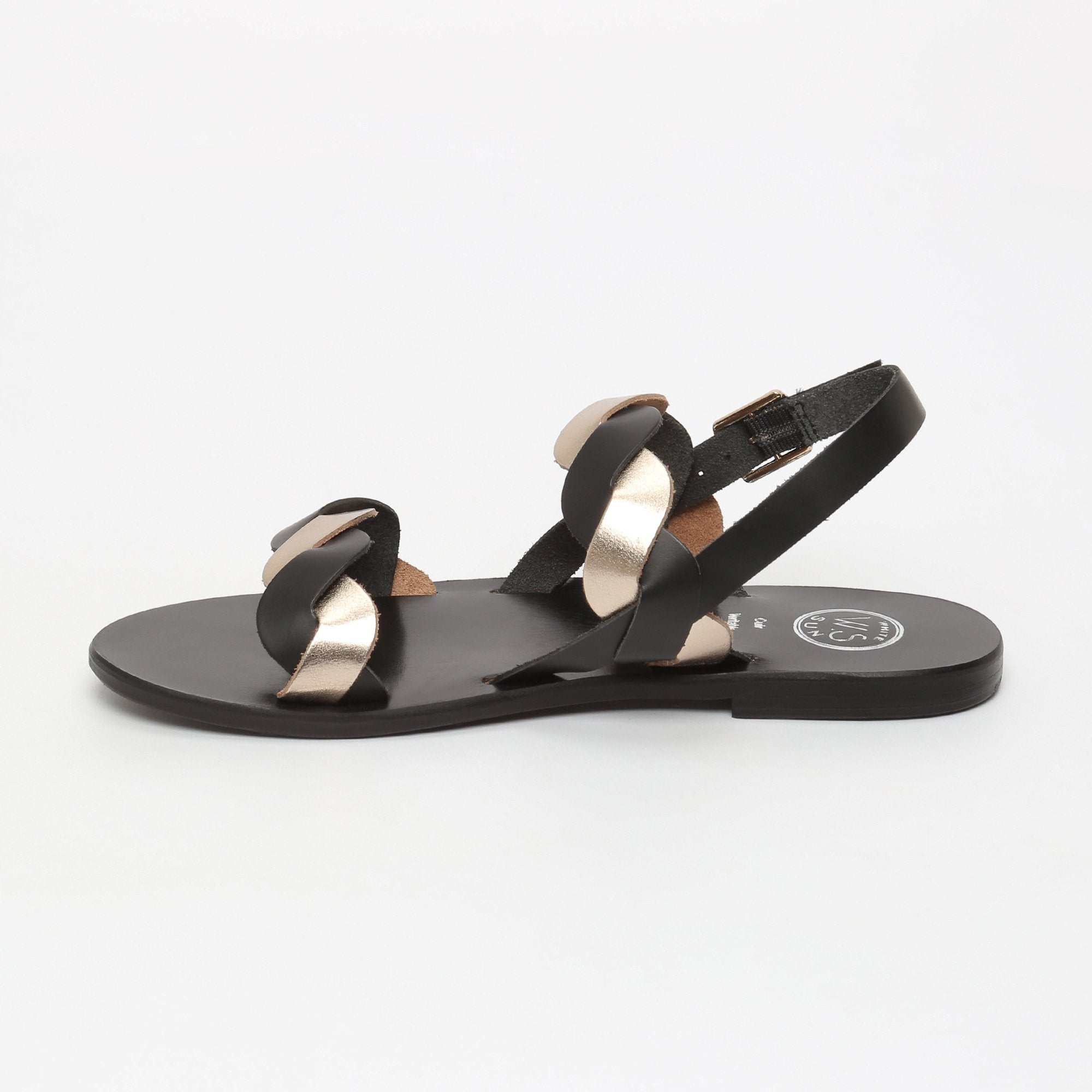 White Sun - Guaruja Sandals - Black And Gold - Women