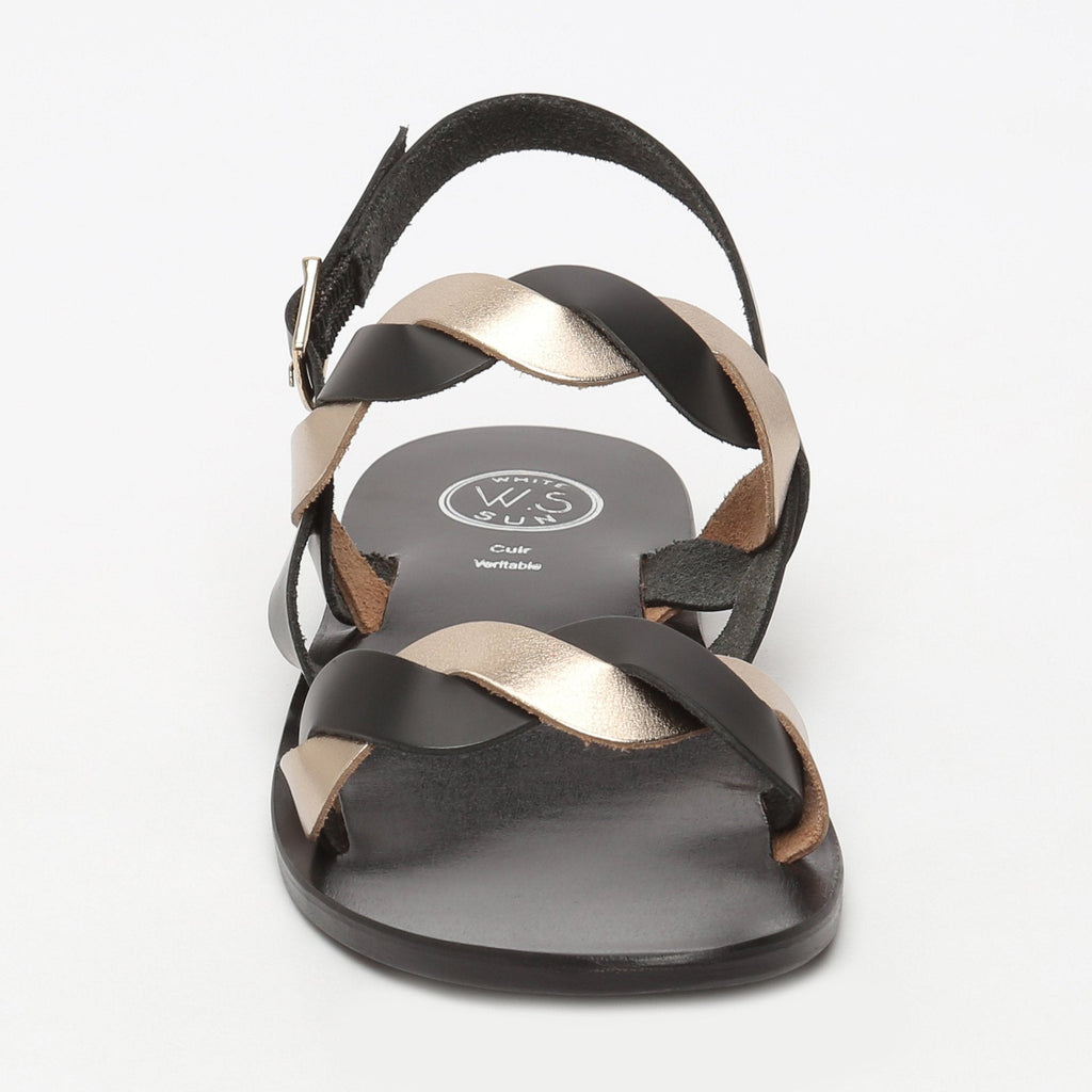 White Sun - Guaruja Sandals - Black And Gold - Women