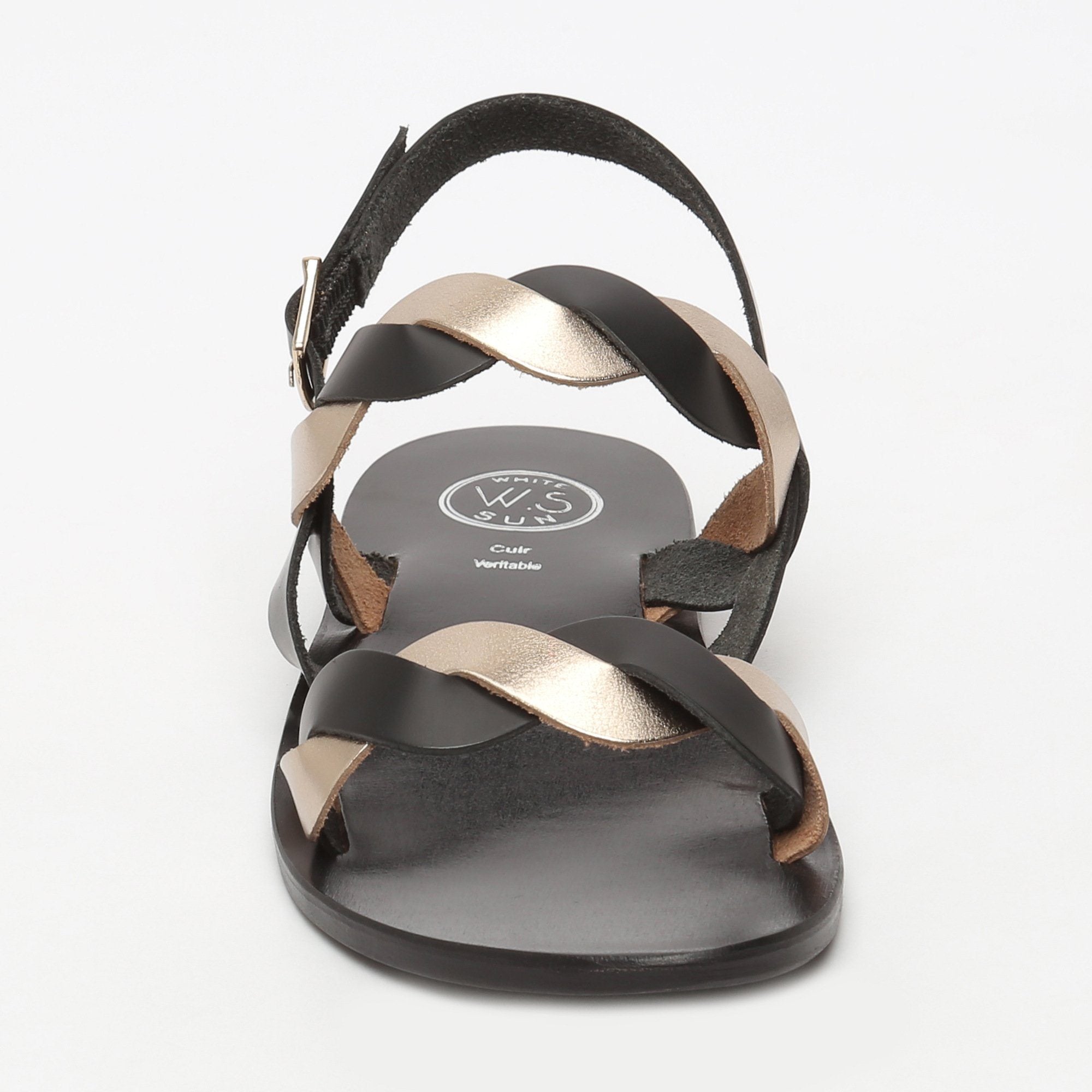 White Sun - Guaruja Sandals - Black And Gold - Women