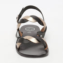 White Sun - Sandalias Guaruja - Negro Y Dorado - Mujer