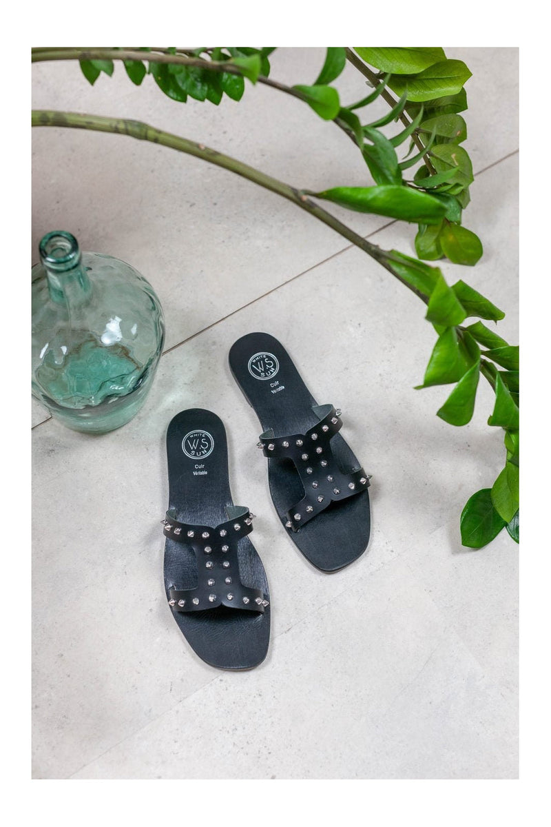 White Sun - Mules Henriet - Noir - Femme