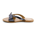 White Sun - Herbita Mules - Goat Black Metallic - Black
