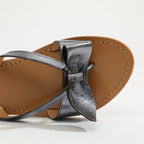 White Sun - Herbita Mules - Goat Black Metallic - Black