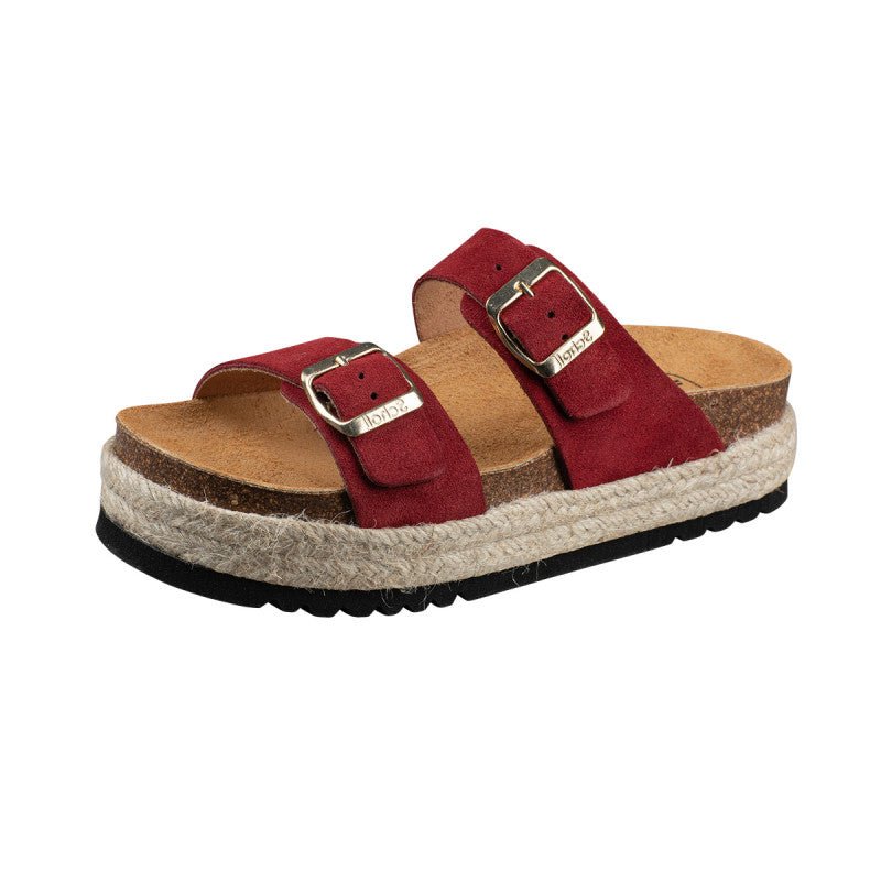 Ines Suede Sandals - Bordeaux - Women