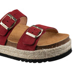 Ines Suede Sandals - Bordeaux - Women