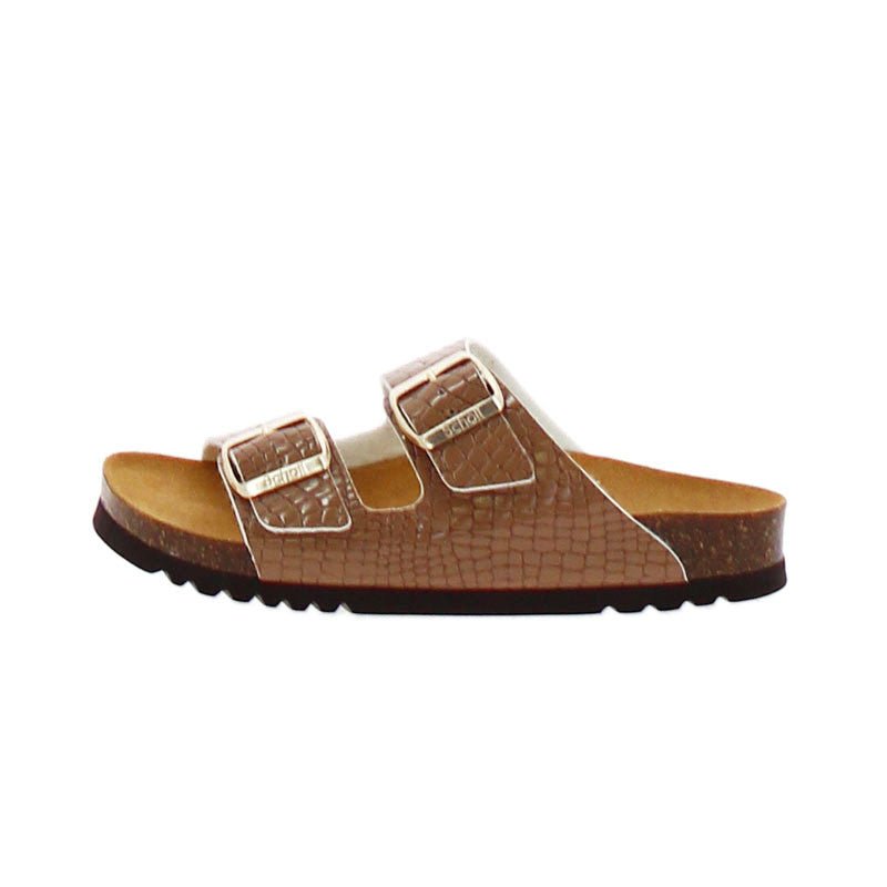 Sandales Josephine Croco Printed Synthetic - Marron - Femme