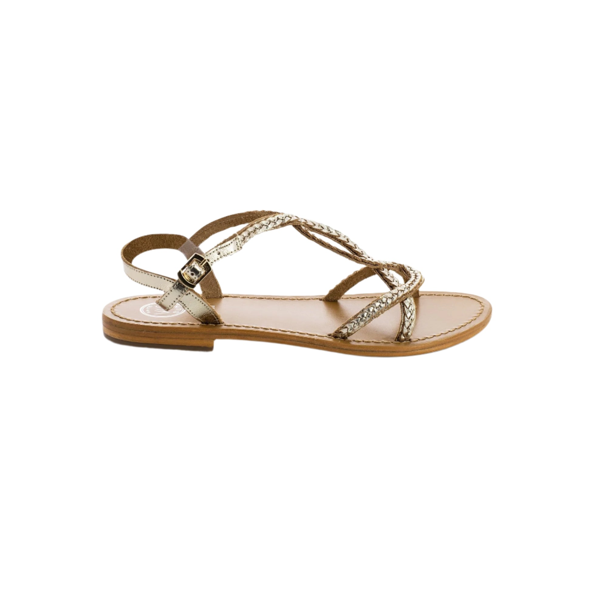 White Sun - Juno Sandals - Gold Buff (Tresse 3B) - Gold