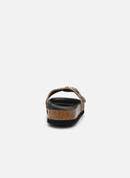 Kathleen Printed Leather Sandals - Brown - Women