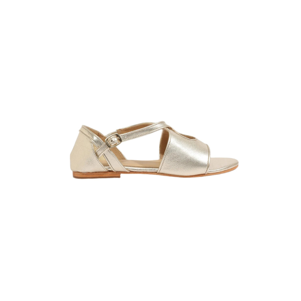 White Sun - Kirby Sandals - Gold Sheep Nappa - Gold