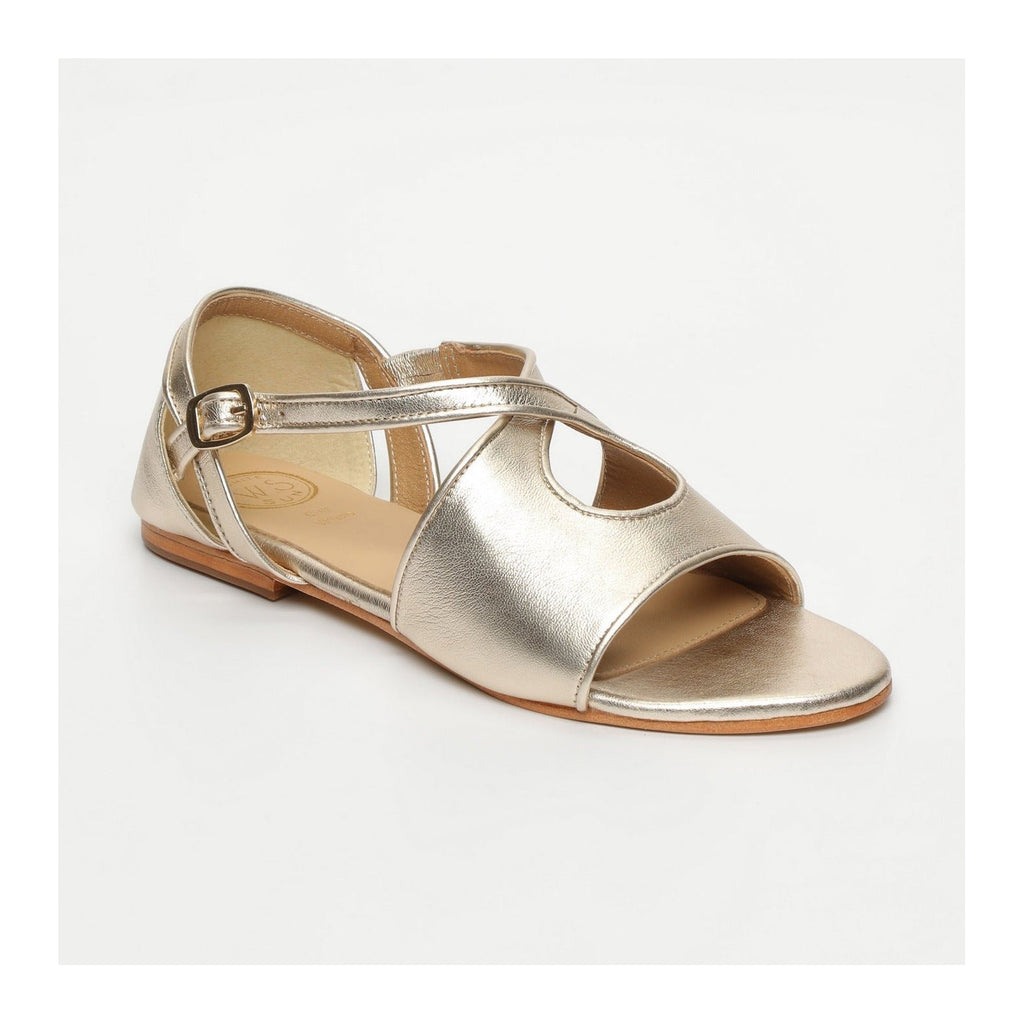 White Sun - Kirby Sandals - Gold Sheep Nappa - Gold