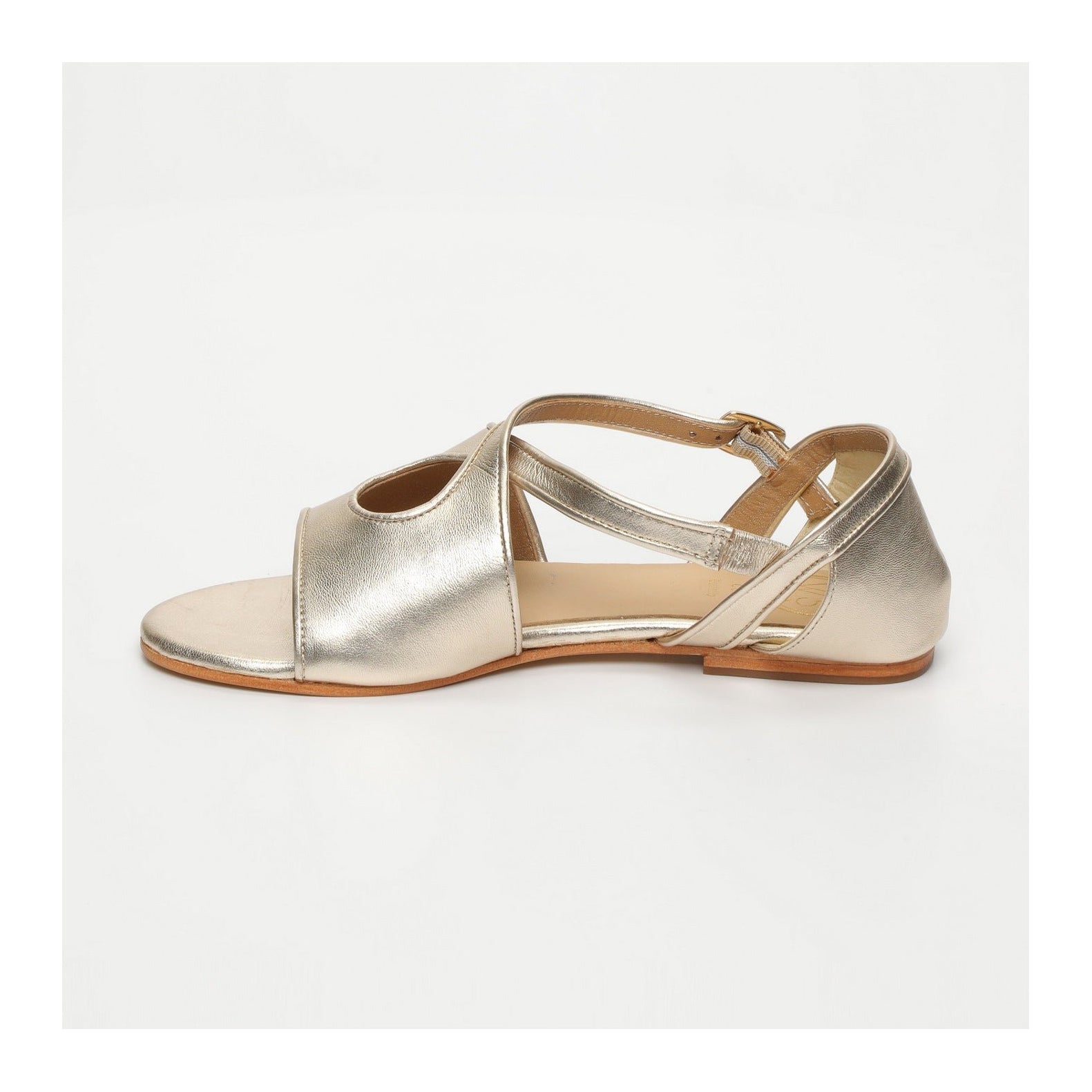 White Sun - Kirby Sandals - Gold Sheep Nappa - Gold