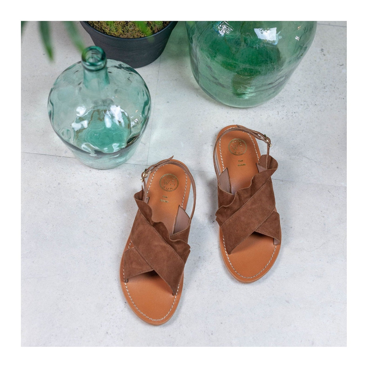 Lilly Sandals - Suede Camel - Camel