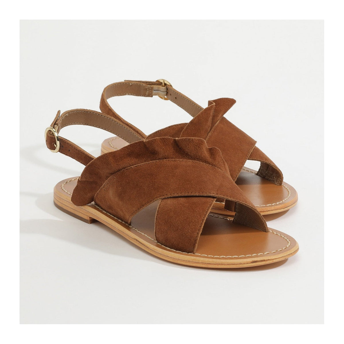 Lilly Sandals - Suede Camel - Camel