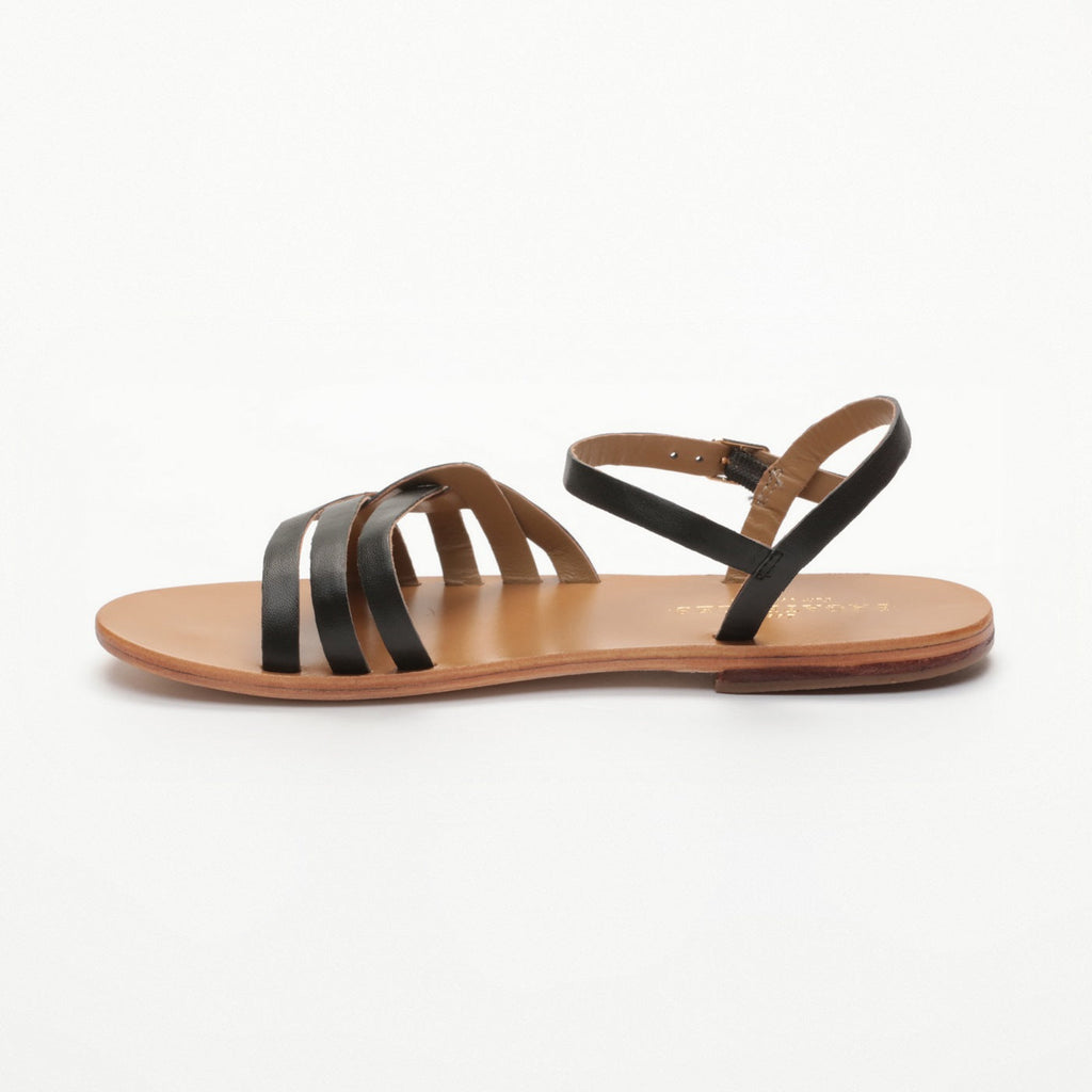 Les Bagatelles - Lydia Black Flat Sandals
