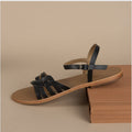 Les Bagatelles - Lydia Black Flat Sandals