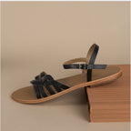 Les Bagatelles - Lydia Black Flat Sandals