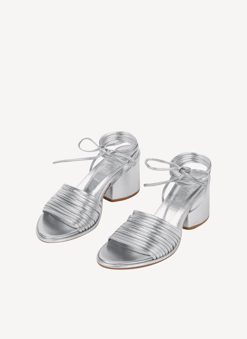 Aeyde - Sandales Natania En Cuir Nappa - Silver - Femme