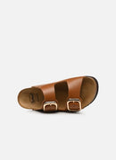 Noelle Leather Sandals - Brown - Women