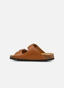 Noelle Leather Sandals - Brown - Women