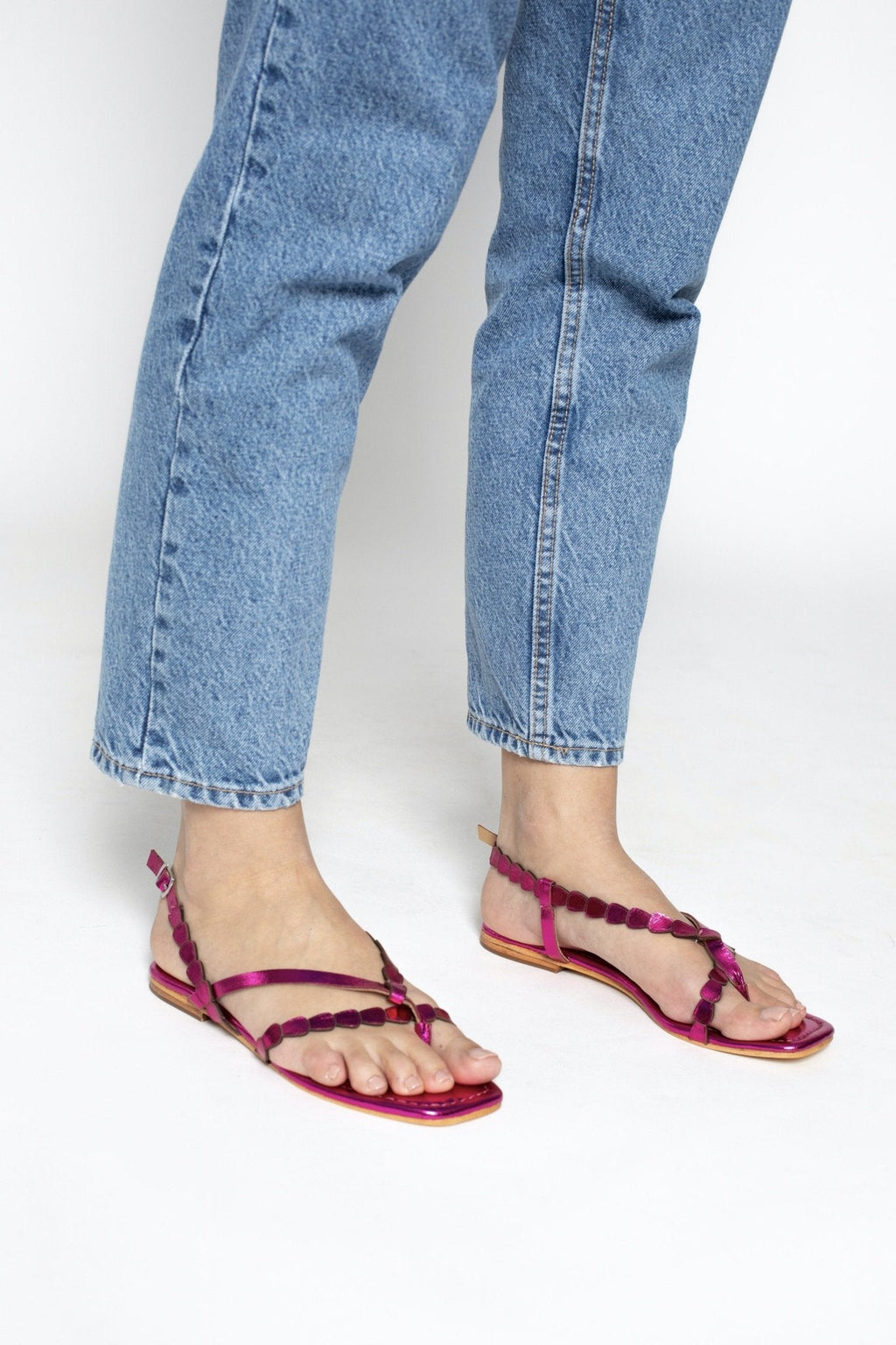 White Sun - Anouk Flat Sandals - Fuchsia - Women