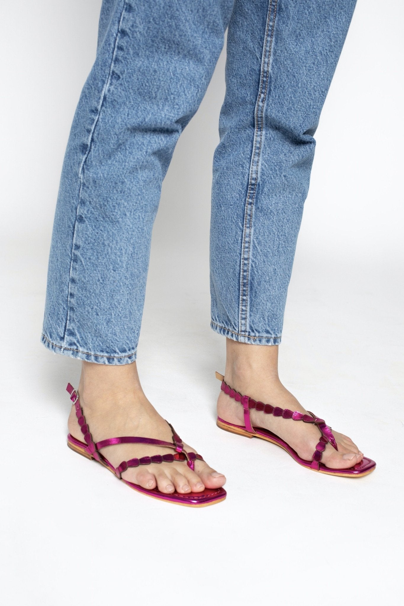 White Sun - Anouk Flat Sandals - Fuchsia - Women