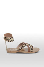 White Sun - Sandalias planas Bora - Leopardo y camel - Mujer