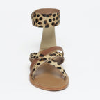 White Sun - Sandalias planas Bora - Leopardo y camel - Mujer