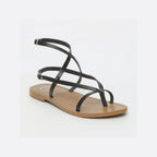 White Sun - Ceara Flat Sandals - Black - Women
