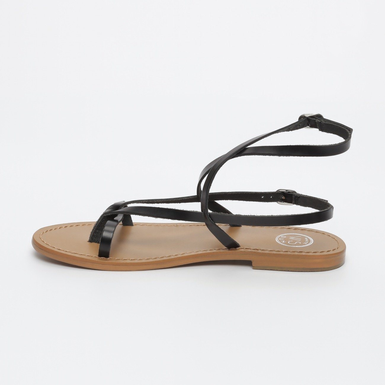 White Sun - Ceara Flat Sandals - Black - Women