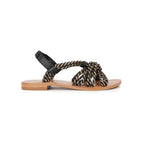 Couleur Pourpre - Chennai Flat Sandals - Black/Gold