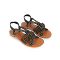 Couleur Pourpre - Chennai Flat Sandals - Black/Gold