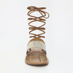 White Sun - Lupita Flat Sandals - Camel and Gold - Women