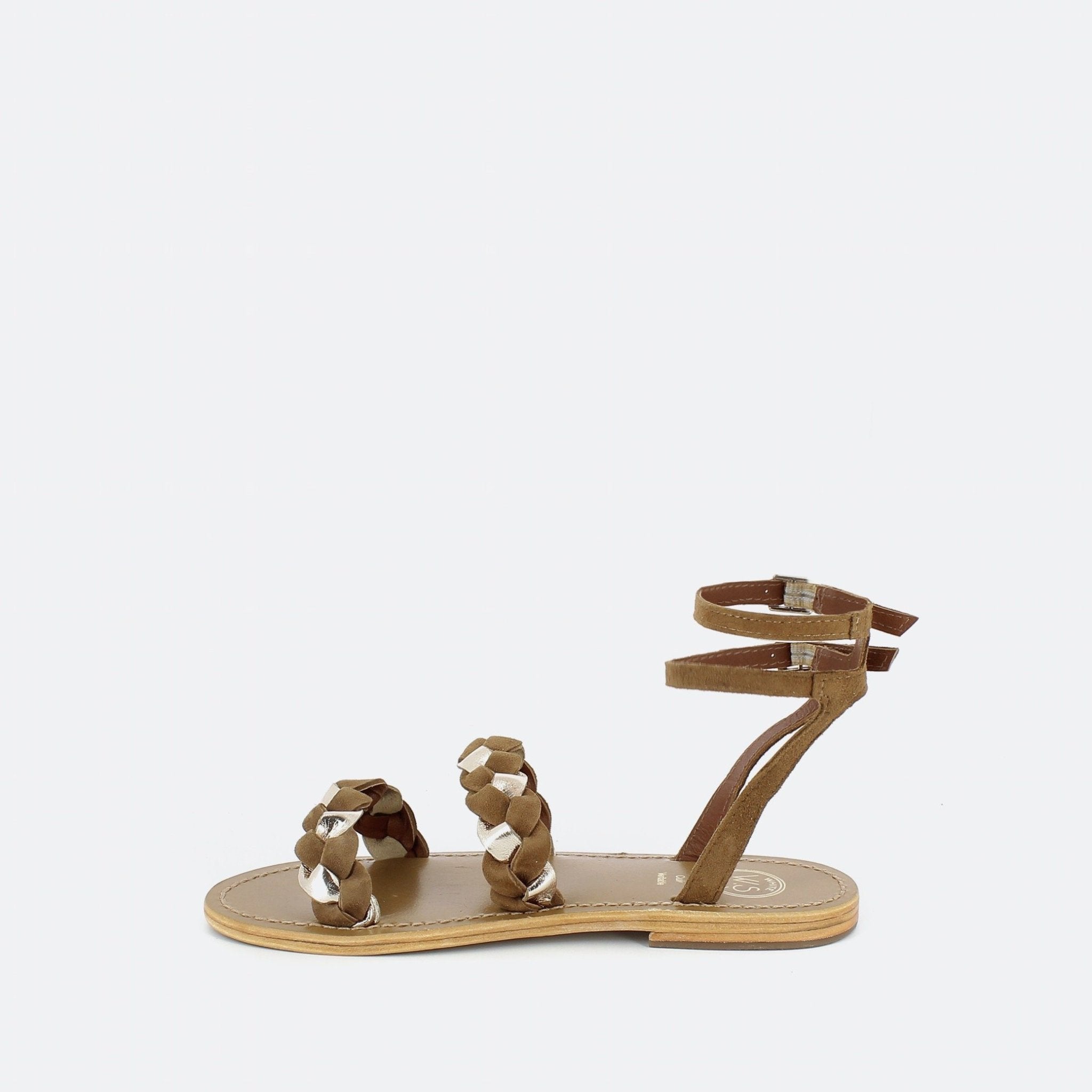 White Sun - Macha Flat Sandals - Camel And Gold - Women
