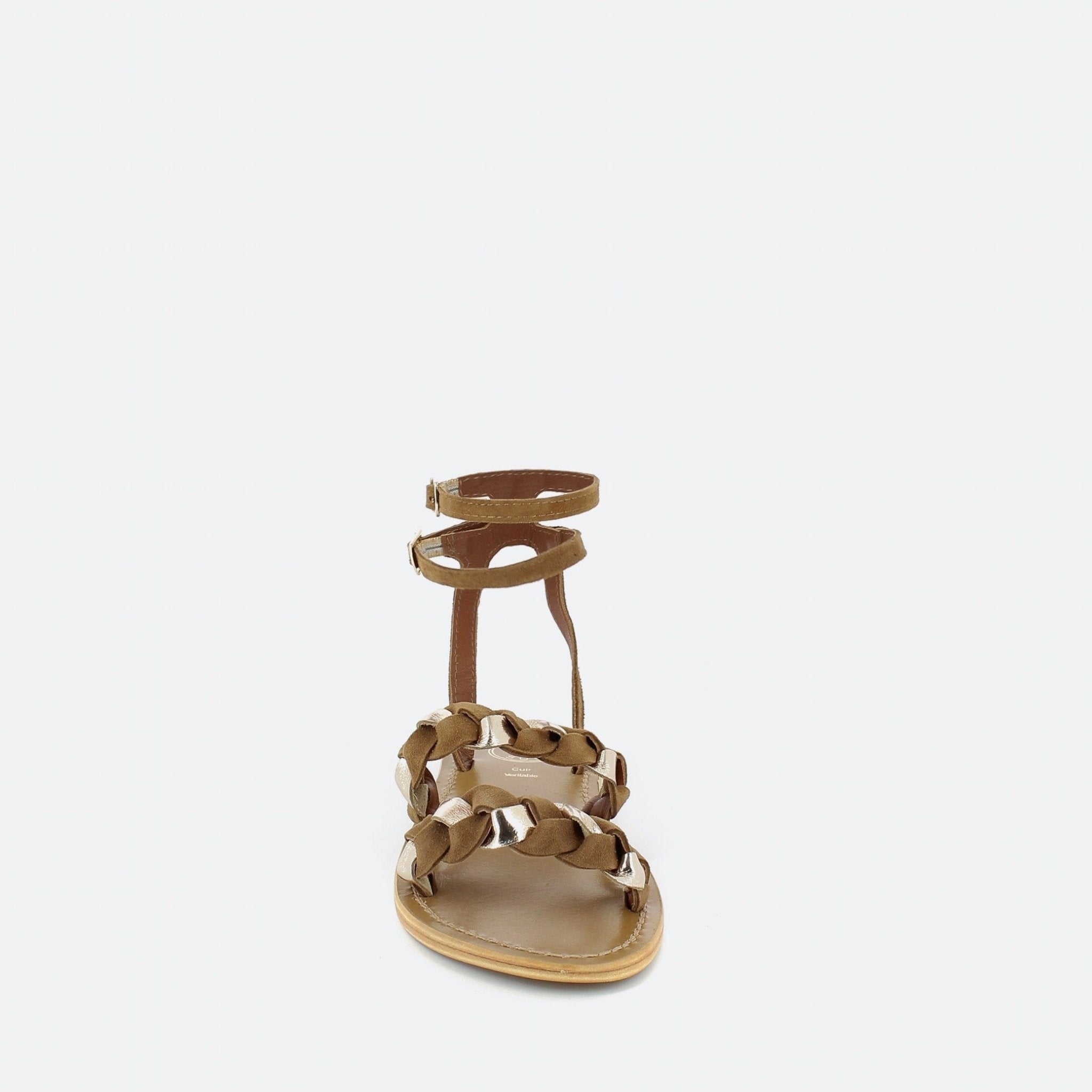 White Sun - Macha Flat Sandals - Camel And Gold - Women