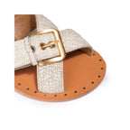 Couleur Pourpre - Sandalias Planas Pondi - Blanco Craquelado