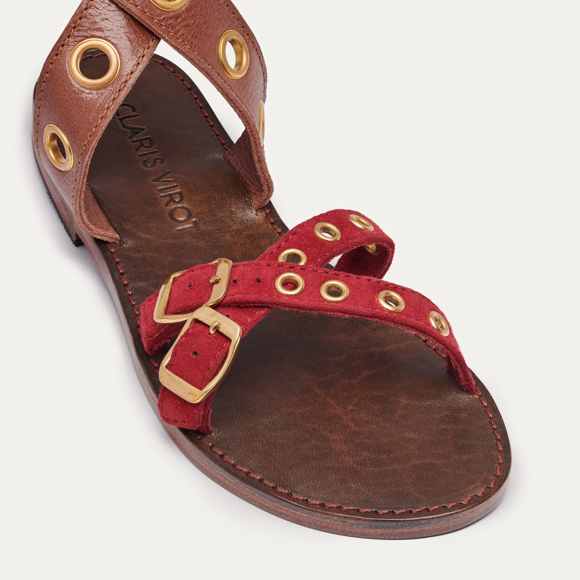Sandales Cuir Laurette Chocolat Burgundy