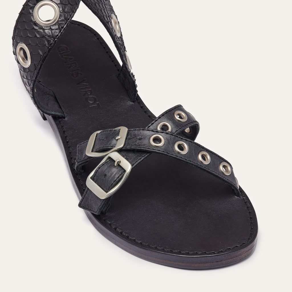Sandales Python Laurette Noir