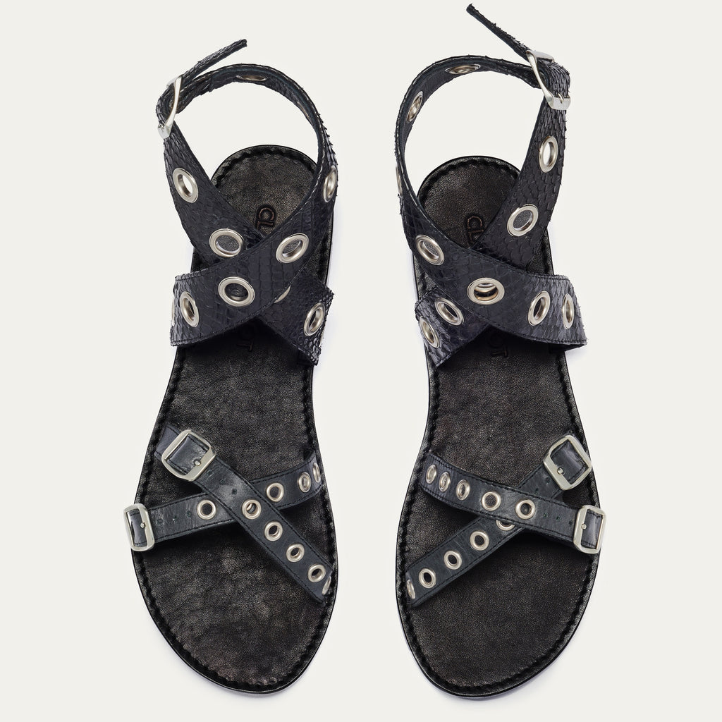 Sandales Python Laurette Noir
