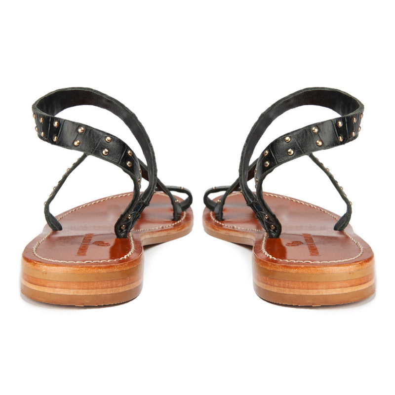 Couleur Pourpre - Shan Sandals - Croco - Black
