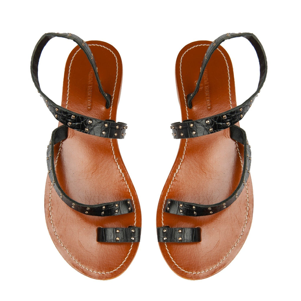 Shan Sandals - Croco - Black
